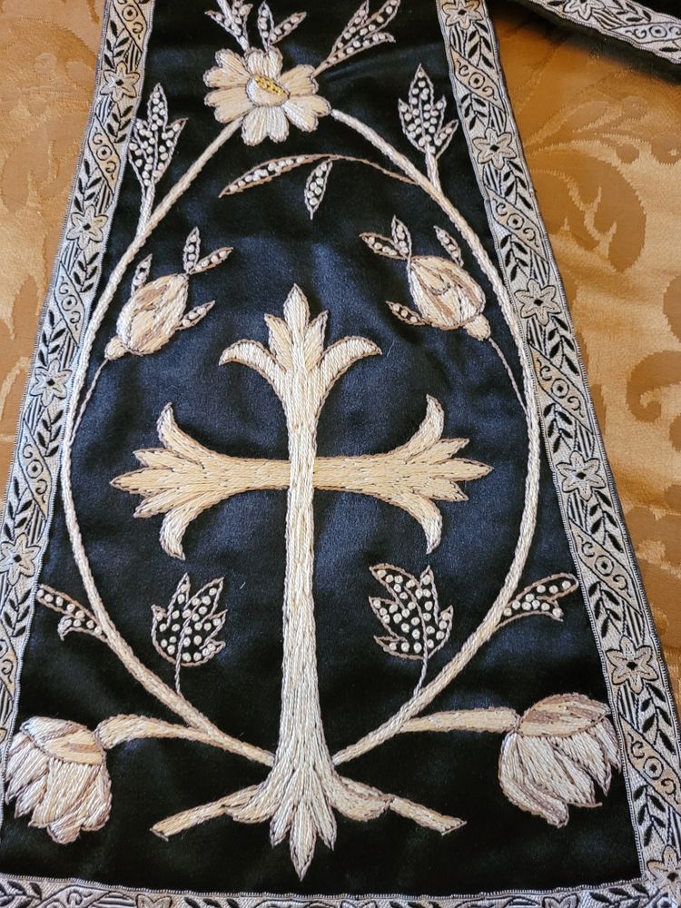 Embroidered priest's stole, early 20th century