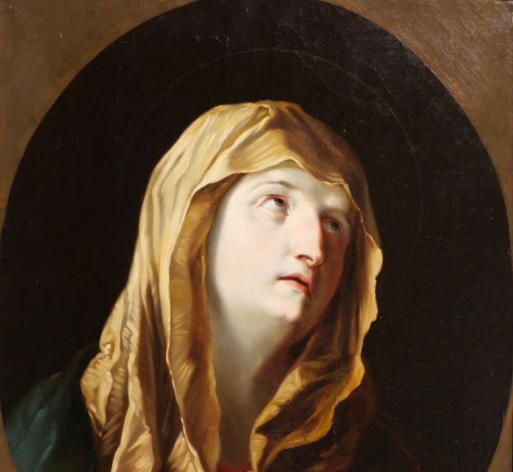 Italian school of the 19th century, Virgin in prayer after Guido Reni, painting, Mater Dolorosa