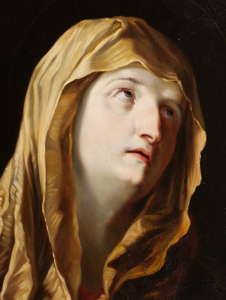 Italian school of the 19th century, Virgin in prayer after Guido Reni, painting, Mater Dolorosa