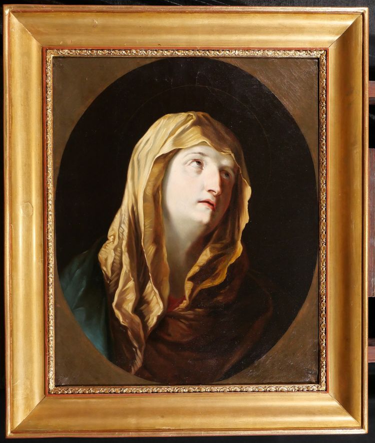 Italian school of the 19th century, Virgin in prayer after Guido Reni, painting, Mater Dolorosa