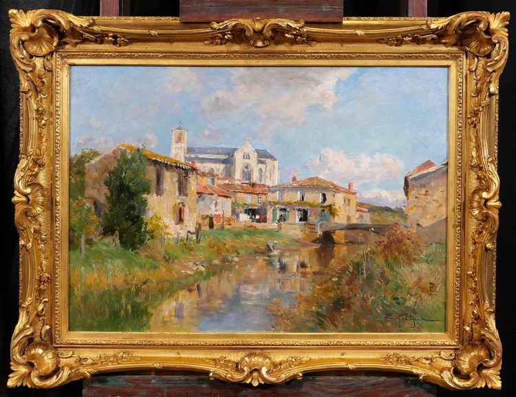 Edmond PETITJEAN 1844-1925 Talmont, Vendée, landscape, painting, circa 1890, impressionism