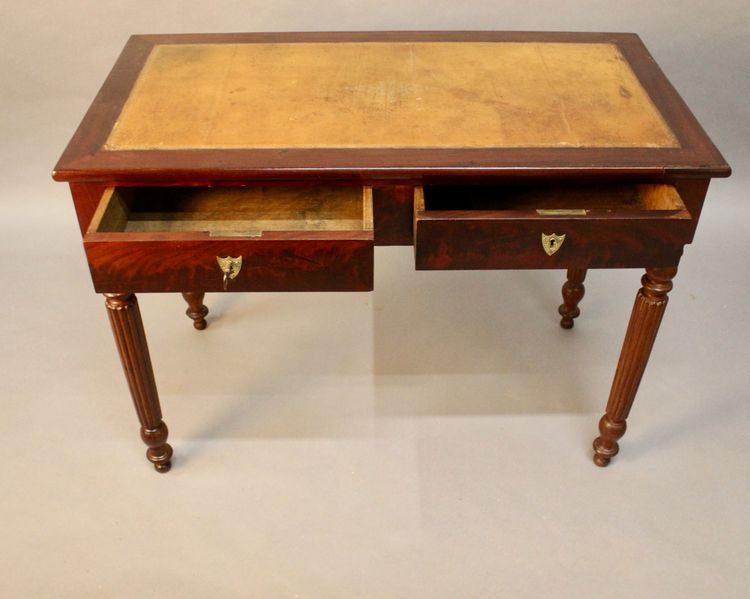 19th Century Mahogany Desk with Leather Top