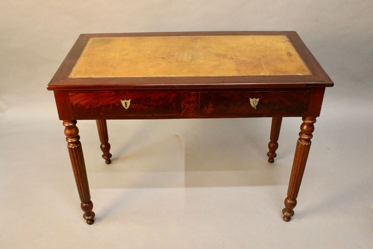 19th Century Mahogany Desk with Leather Top