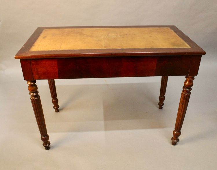 19th Century Mahogany Desk with Leather Top