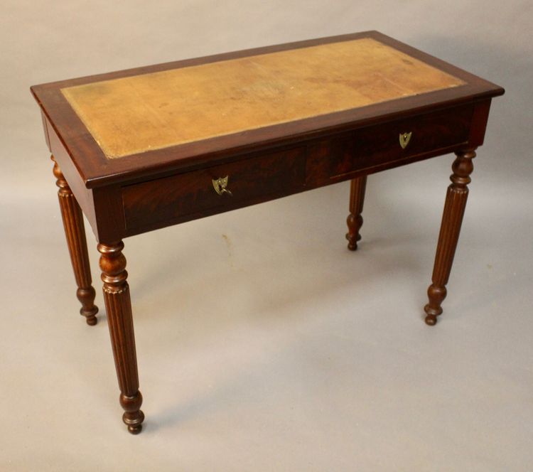 19th Century Mahogany Desk with Leather Top