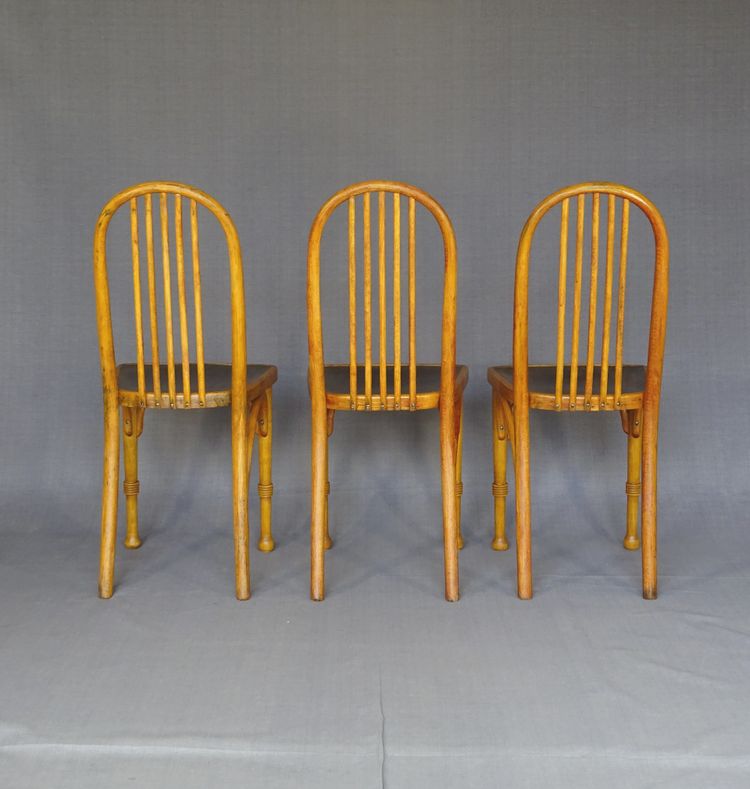 Set di 3 sedie da bistrot Thonet Mundus 1930, art déco, n. A 643