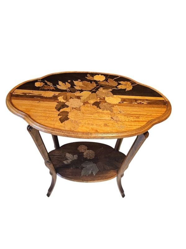 Emile Gallé "Viorne Boule de Neige et Papillons" Art Nouveau Tea Table