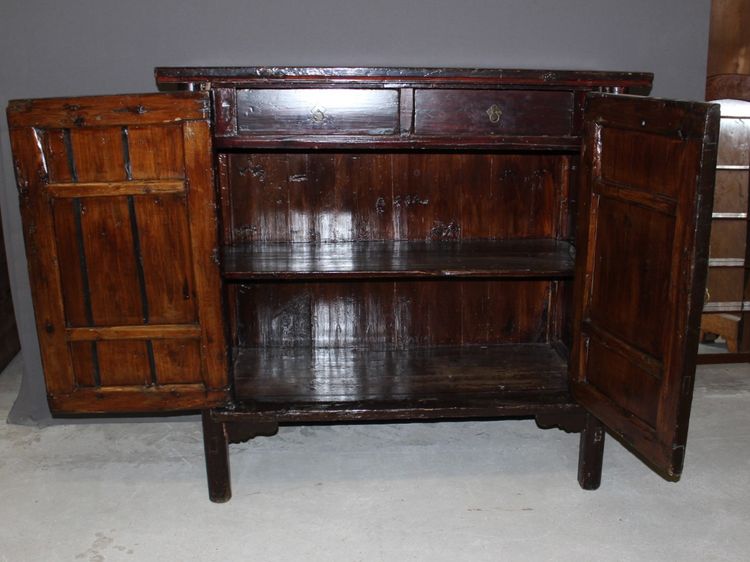 Chinese Lacquered Wood Wardrobe Circa 1900