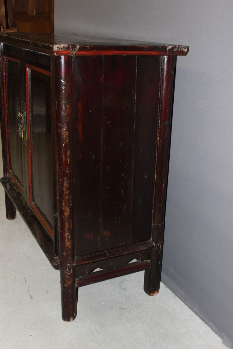 Chinese Lacquered Wood Wardrobe Circa 1900