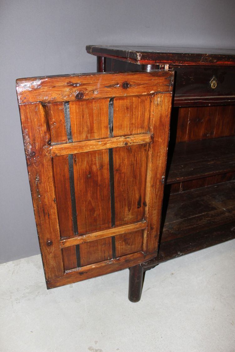 Chinese Lacquered Wood Wardrobe Circa 1900