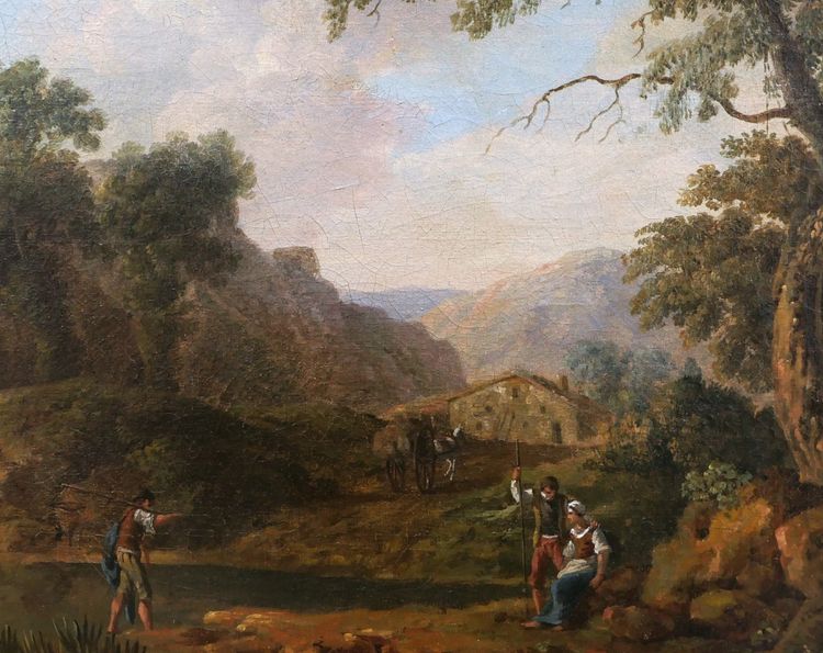 Attributed To Jean-joseph-xavier Bidault, Lively Mountain Landscape With Watercourse