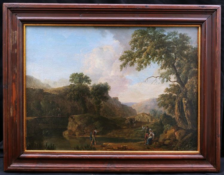 Attributed To Jean-joseph-xavier Bidault, Lively Mountain Landscape With Watercourse