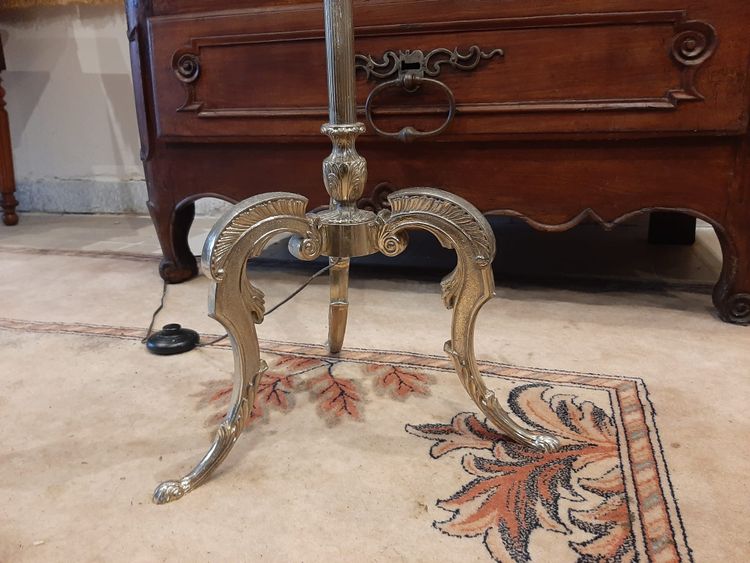 Solid gilt bronze floor lamp in the Louis XVI style - Early 20th century