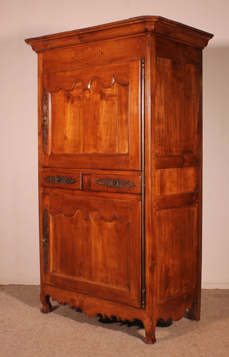 French Wardrobe In Cherry Wood - 18th Century