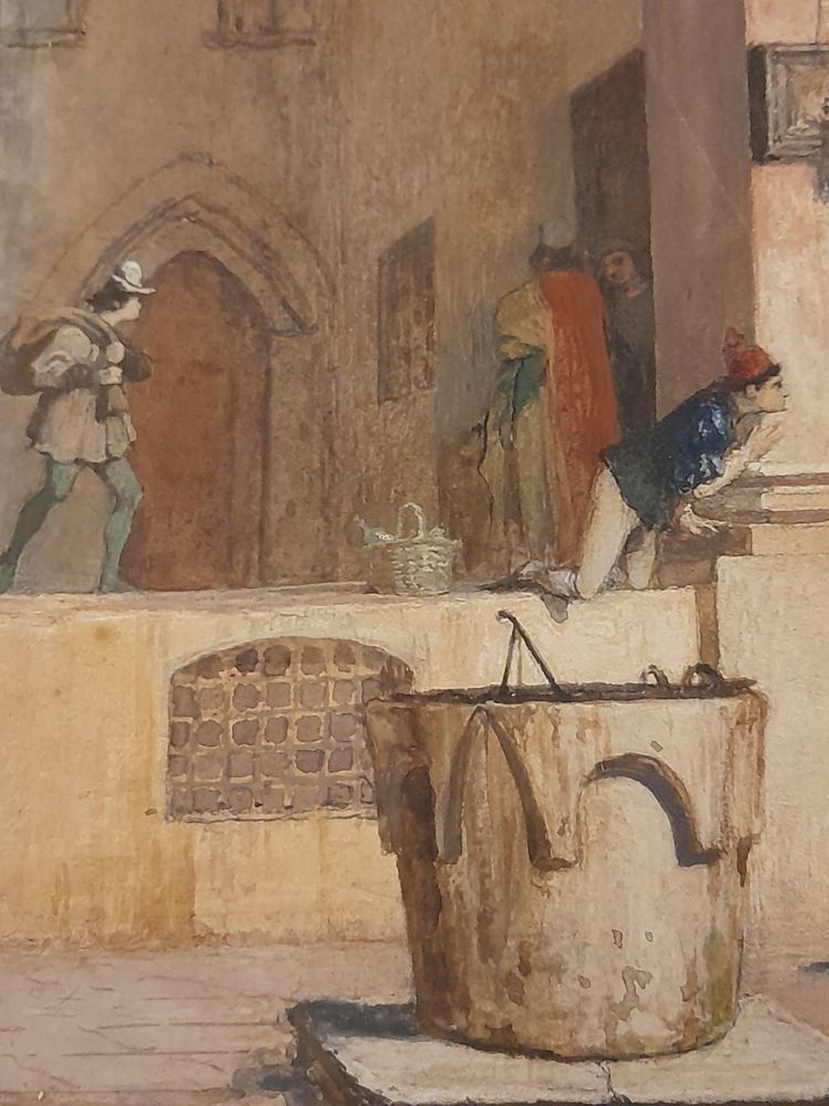 AZE Adolphe scène de rue à Venise 1879  gouache 