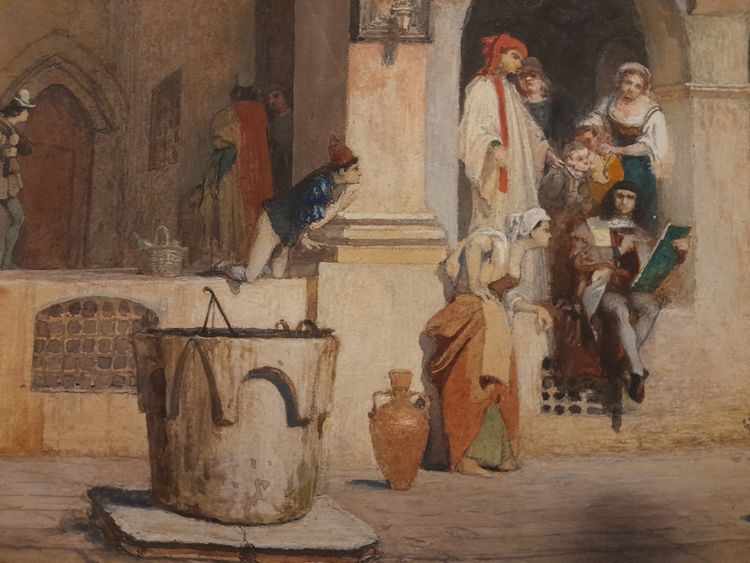 AZE Adolphe scène de rue à Venise 1879  gouache 