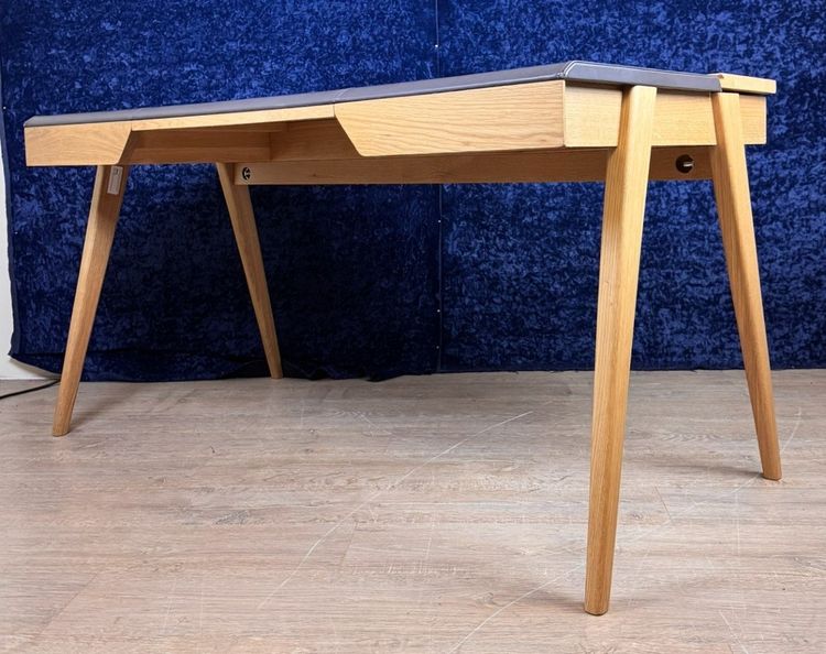 Home: Beckett Design Bi Matière Desk With Oak Frame Leather Desk Pad