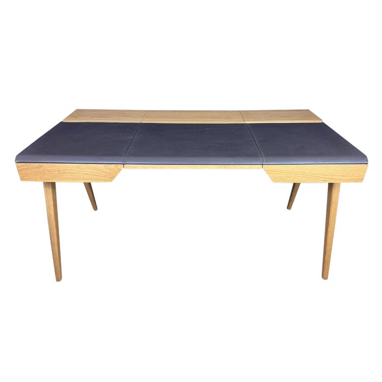 Home: Beckett Design Bi Matière Desk With Oak Frame Leather Desk Pad