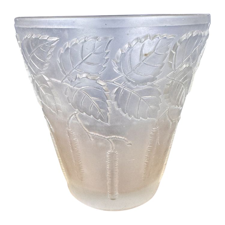 Art Nouveau vase in frosted pressed glass