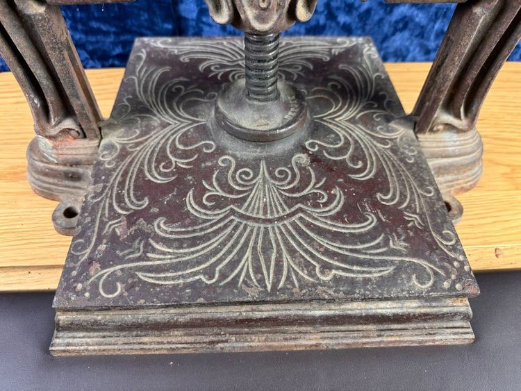 Art Nouveau Period Cast Iron Binder Press