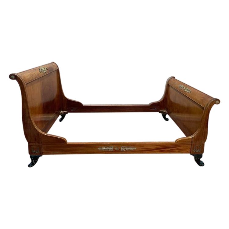 Mahogany and bronze empire bed