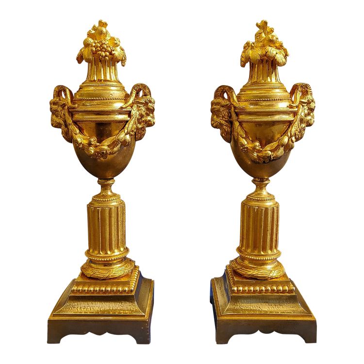 Reversible vases in gilded bronze Candlesticks Louis XVI style 19th century