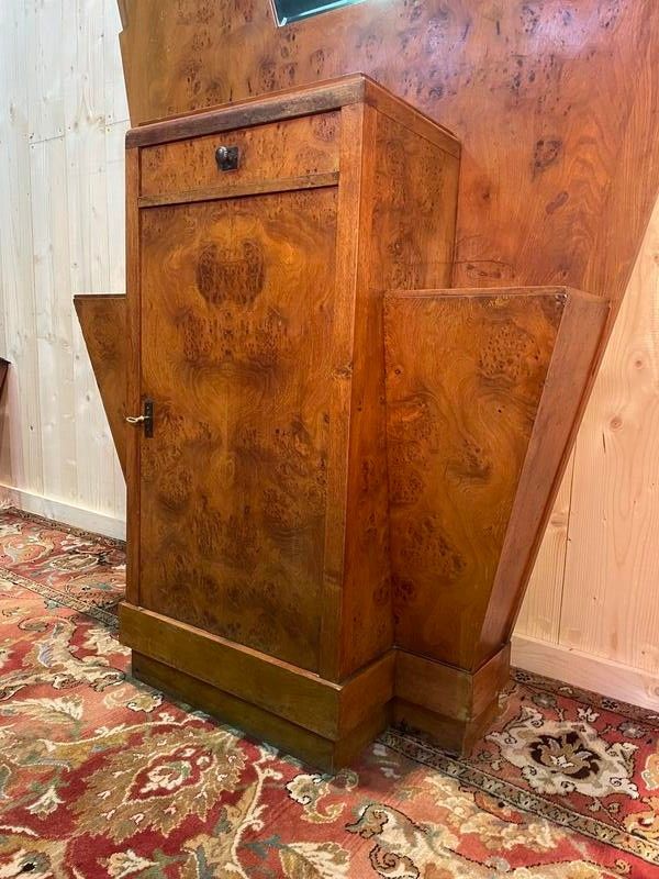 Coat rack - Art Deco period wardrobe in elm burl