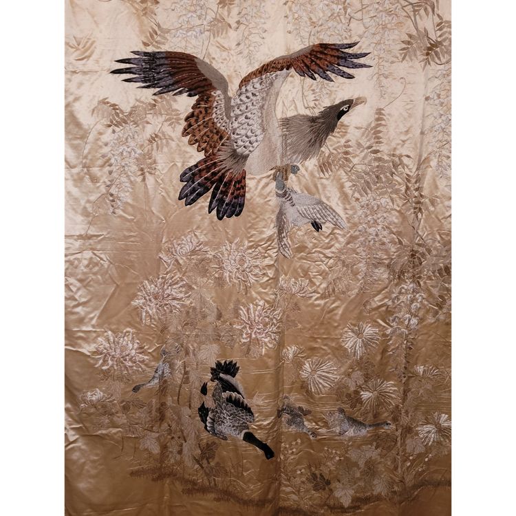 Large Chinese embroidered hanging, late 19th century