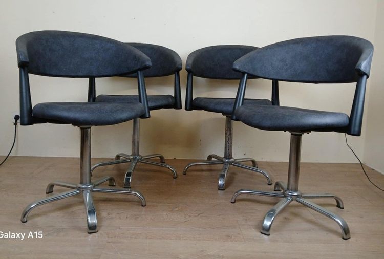 Set Of Four Vintage Armchairs Circa 1980