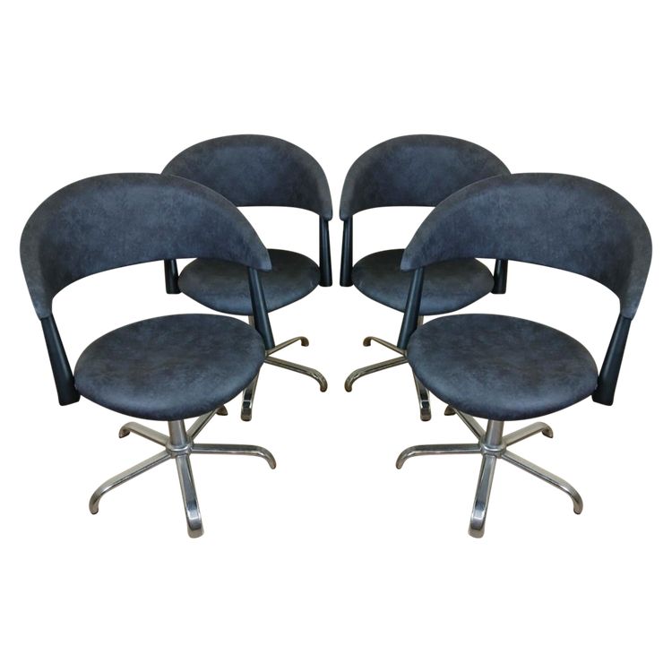 Set Of Four Vintage Armchairs Circa 1980