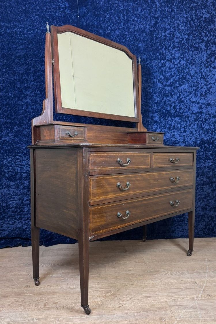 Commode Anglaise à Psyché En Acajou Vers 1880