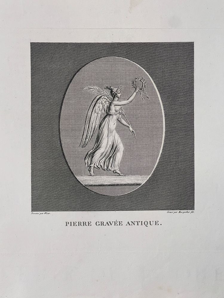 Jules II ,Raphael, Pierre gravée antique Victoire,  Gravure à l’eau forte 