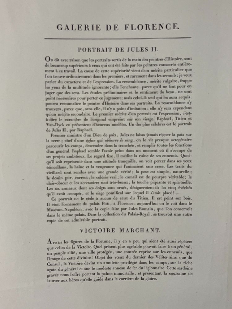 Jules II ,Raphael, Pierre gravée antique Victoire,  Gravure à l’eau forte 