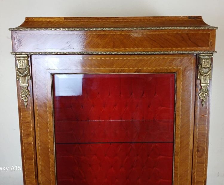 Louis XVI Style Marquetry Bookcase - Display Cabinet / Second Half of the 20th Century