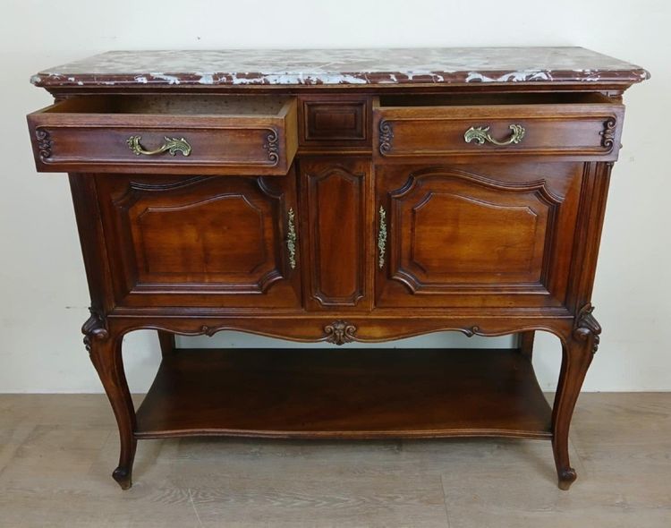 Buffet De Style Louis XV En Noyer Vers 1880