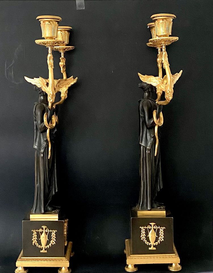  pair of candelabras circa 1810, empire period