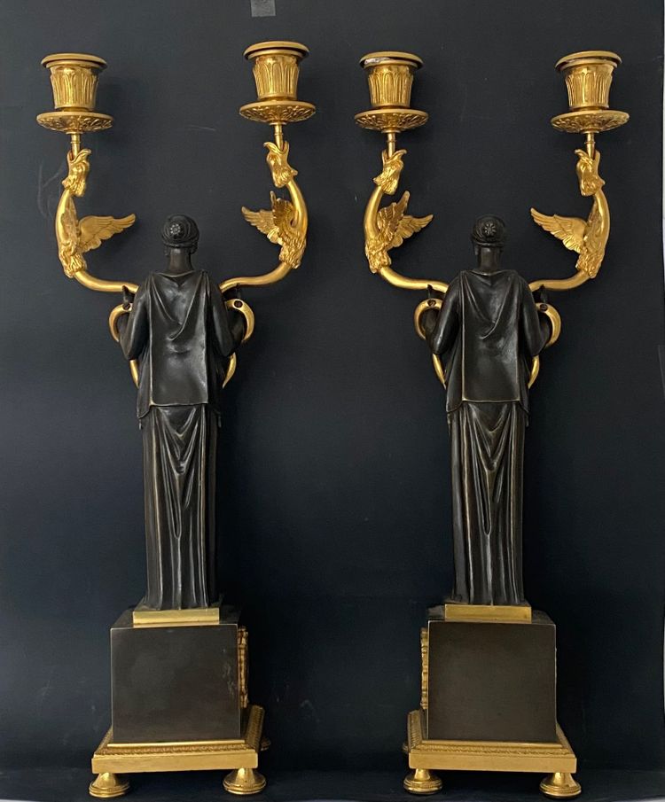  pair of candelabras circa 1810, empire period