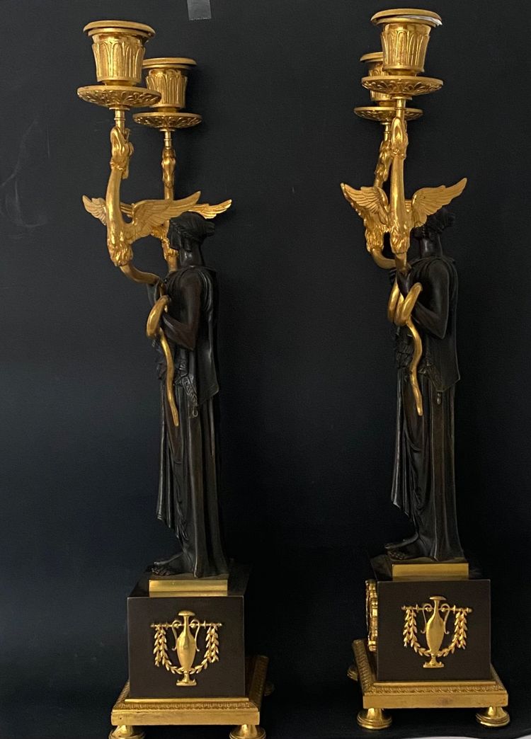  pair of candelabras circa 1810, empire period