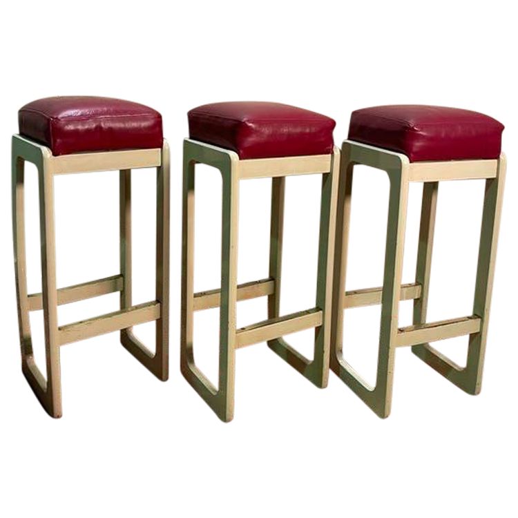 Set of 3 bar stools 1970