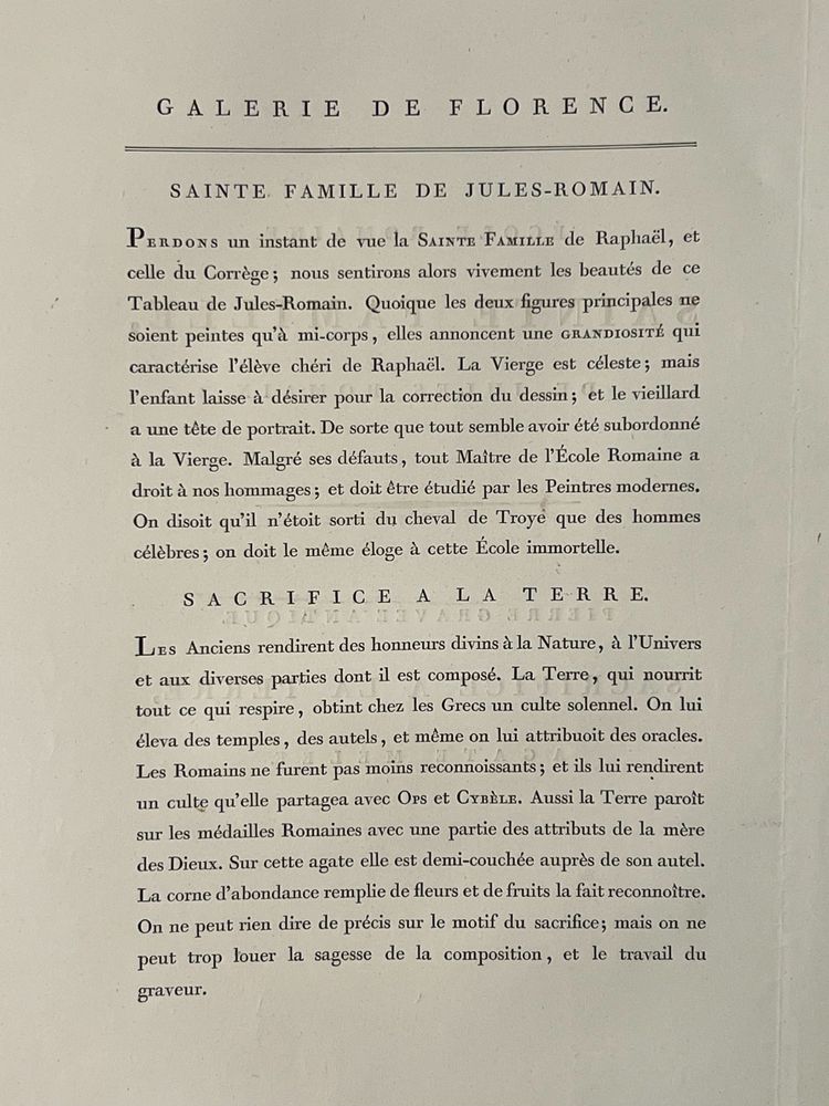  Sainte Famille, Jules Romain, Sacrifice à la Terre Pierre gravée antique Gravure à l’eau forte