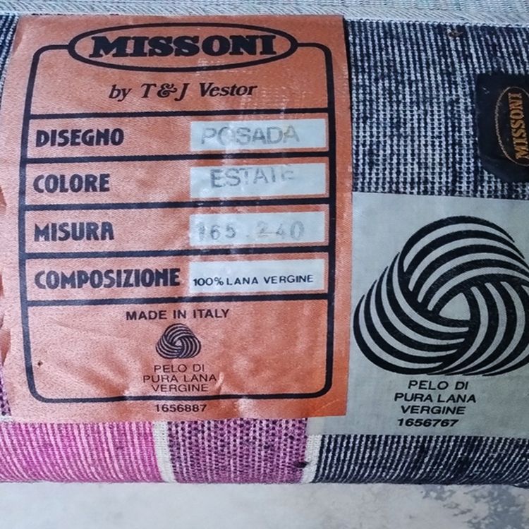 Magnifique tapis géométrique en laine italienne des années 1980 par Missoni pour T&J Vestor