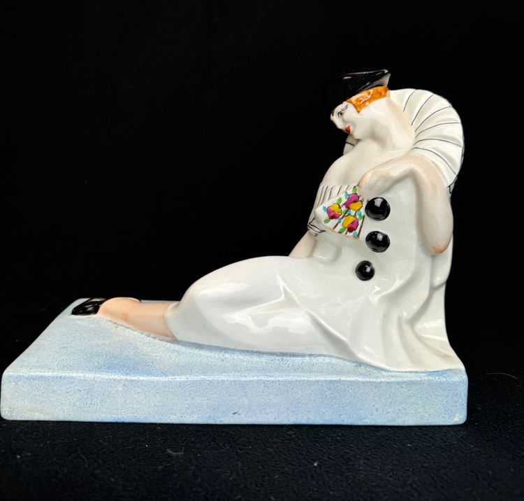 Genvane - Pierrot Et Colombine Earthenware Bookends