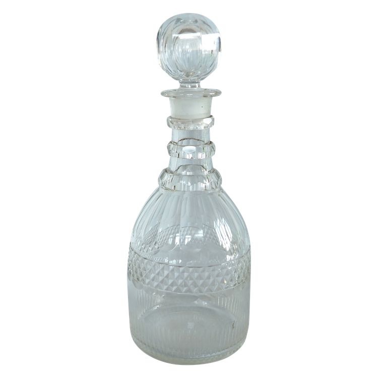 Le Creusot: cut-crystal whisky or cognac decanter - circa 1830