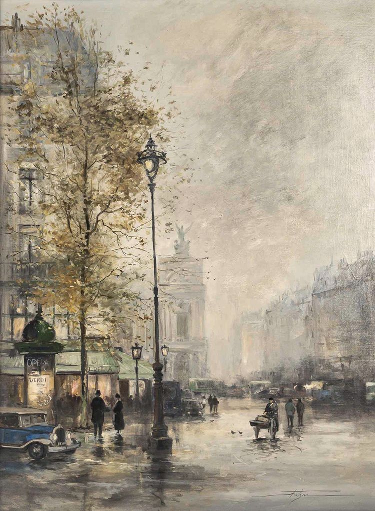 Jean-Bernard Trotzier view of the Opera Garnier oil on canvas 20th century