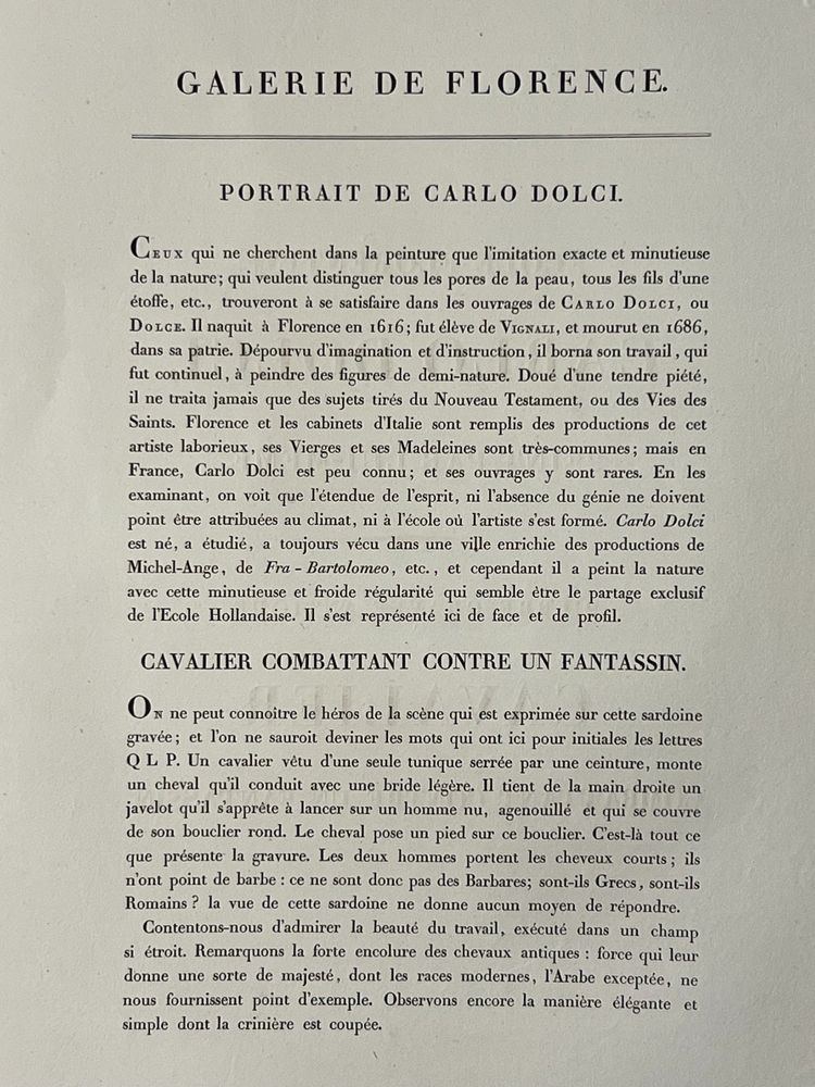 Carlo Dolci, Cavalier combatant un fantassin, Etching