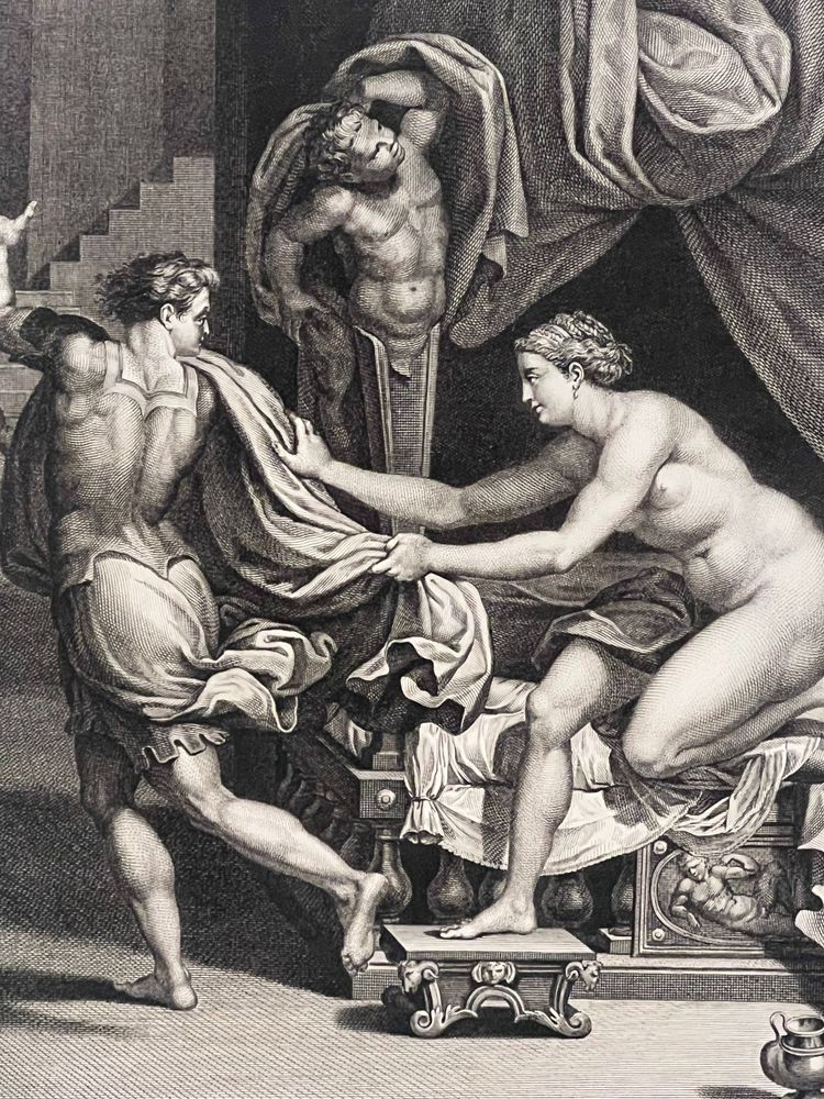 Giuseppe e la moglie di Putifarre, Bronzino, Sacrificio a Mercurio, acquaforte