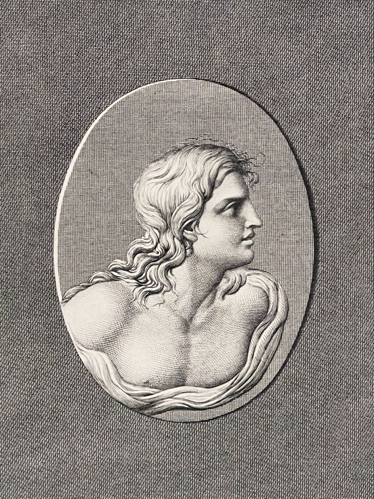 The adulterous woman, Bronzin, Léandre Antique engraved stone, Etching