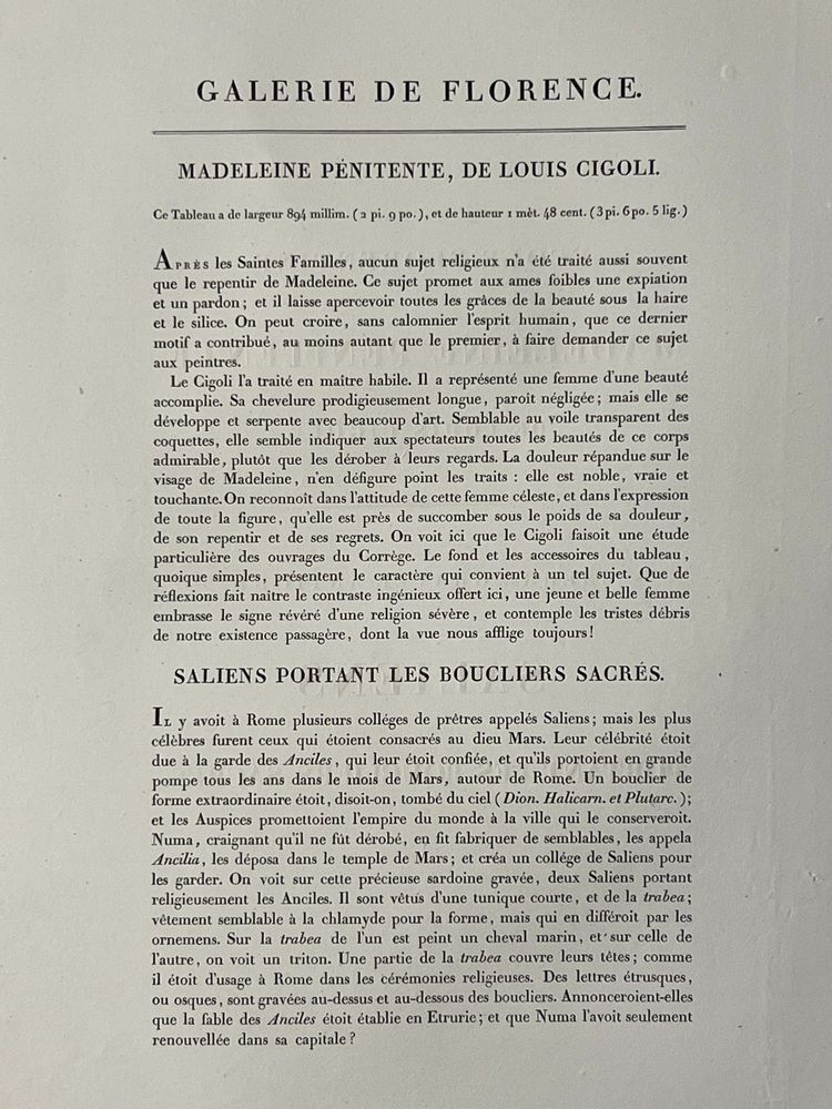 Madeleine Pénitente Louis Cigoli, Saliens carrying the sacred shields, Engraving