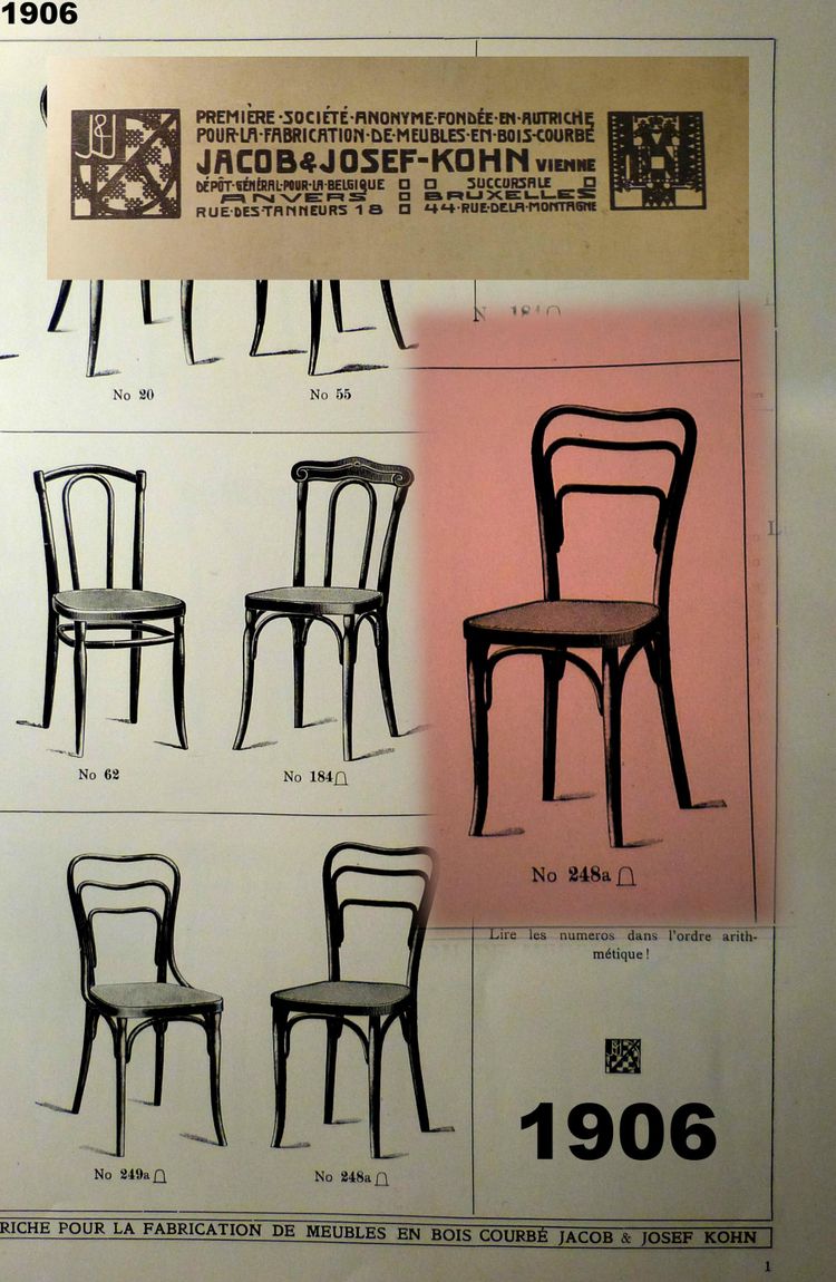 Set of 2 Kohn chairs no. 48a and 248a, Thonet no.