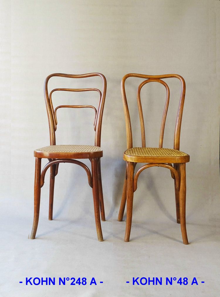 Set of 2 Kohn chairs no. 48a and 248a, Thonet no.